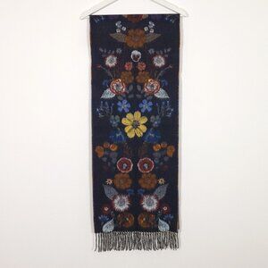 Fraas Navy Cashmink Flower Pattern Super Soft Scarf